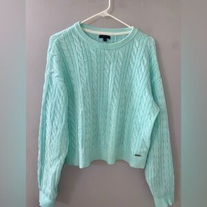 Nautica Light Green Cable Knit Sweater Size M